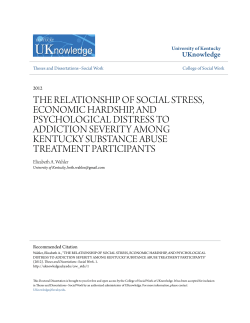 the relationship of social stress, economic hardship