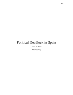 Political Deadlock in Spain, Justin Hess, Pitzer College
