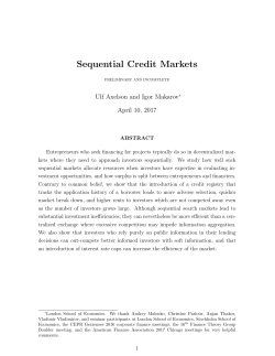 Sequential Credit Markets