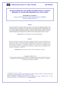 RUSSIAN DEFENSE AND ARMS CONTROL POLICY AND