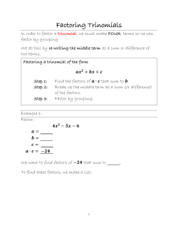 Factoring Trinomials