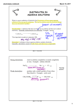 Electrolytes in Aqueous Solutions