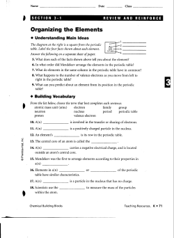 Organizing the Elements - Corwith-Wesley