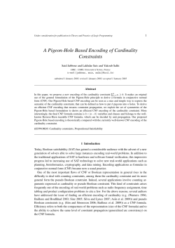 A Pigeon-Hole Based Encoding of Cardinality