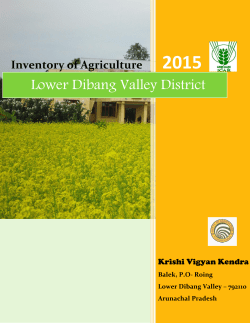 Inventory of Agriculture 2015 - Krishi Vigyan kendra, Lower Dibang