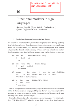 Sign Languages - Dipartimento di Filosofia