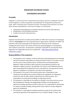 KINGSDOWN SECONDARY SCHOOL GOVERNANCE DOCUMENT