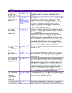 Arkansas Animal Cruelty Summary - Association of Prosecuting