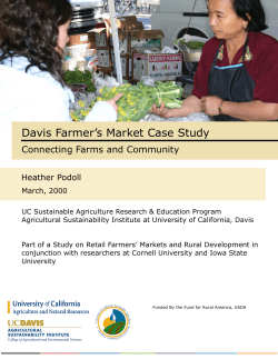 Davis Farmer`s Market Case Study - Agricultural Sustainability Institute