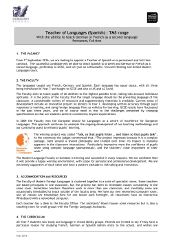 Teacher of Languages (Spanish) : TMS range