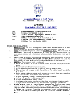 2015/2016 8th ANNUAL ISSF &ldquo;SPELLING BEE&rdquo;