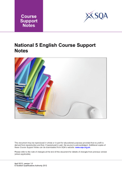 National 5 English Course Support Notes