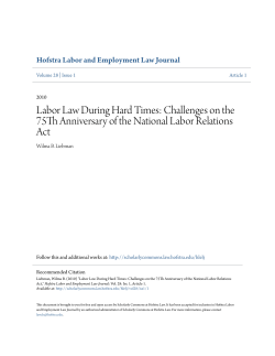 Labor Law During Hard Times - Scholarly Commons at Hofstra Law