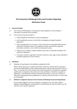 Admissions fraud - University of Edinburgh