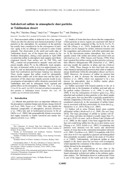 Soil-derived sulfate in atmospheric dust particles at Taklimakan desert