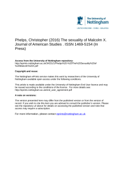 The sexuality of Malcolm X. Journal of American Studies . ISSN