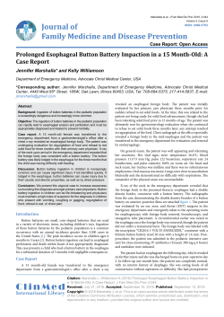 Prolonged Esophageal Button Battery Impaction in a 15 Month