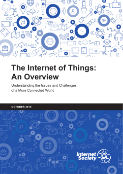 The Internet of Things: An Overview