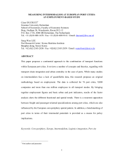 1 MEASURING INTERMODALISM AT EUROPEAN PORT CITIES