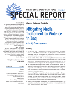 Mitigating Media Incitement to Violence in Iraq