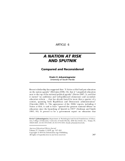 a nation at risk and sputnik
