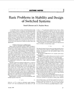 Basic Problems in Stability and design of switched systems