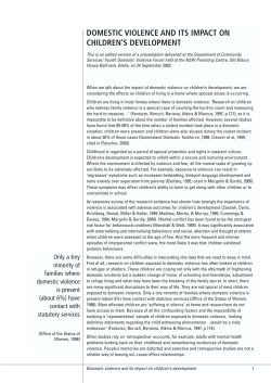 Domestic Violence and its Impact on Children`s Development