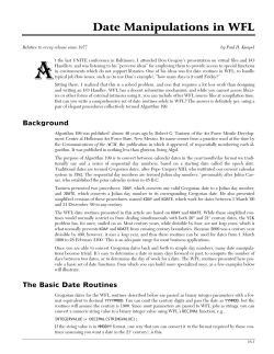 Date Manipulations in WFL