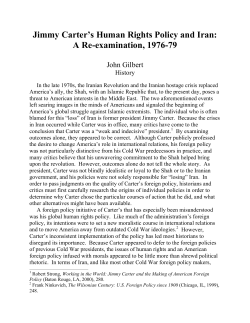 Jimmy Carter`s Human Rights Policy and Iran