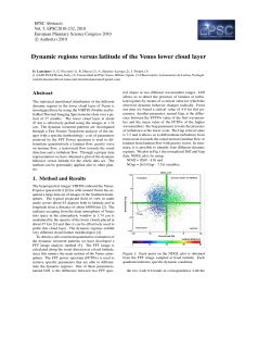 Dynamic regions versus latitude of the Venus lower cloud layer
