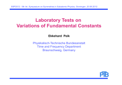 Laboratory Tests on Variations of Fundamental Constants