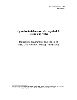 Cyanobacterial toxins: Microcystin-LR in Drinking
