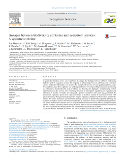 Linkages between biodiversity attributes and ecosystem services_ A
