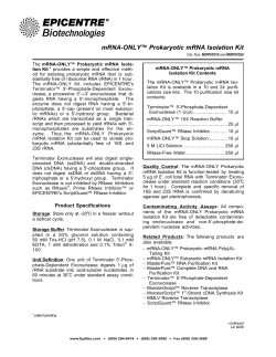 Protocol for mRNA-ONLY&trade; Prokaryotic mRNA Isolation Kit