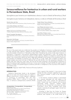 Serosurveillance for hantavirus in urban and rural workers in