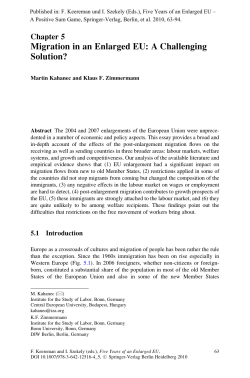 Migration in an Enlarged EU: A Challenging Solution?