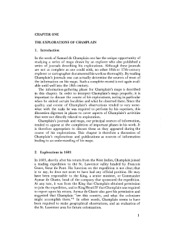 CHAPTER ONE THE EXPLORATIONS OF CHAMPLAIN 1