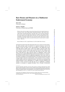 Rare Booms and Disasters in a Multisector Endowment Economy