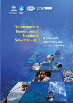 The International Thermodynamic Equation of Seawater