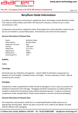 Beryllium Oxide Information