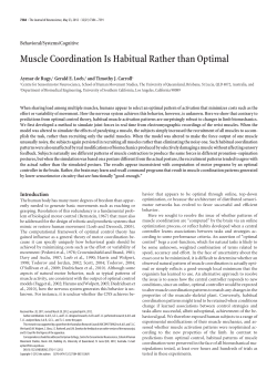 Muscle Coordination Is Habitual Rather than Optimal