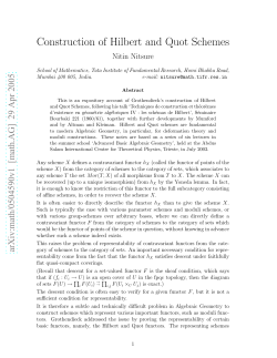 Construction of Hilbert and Quot Schemes