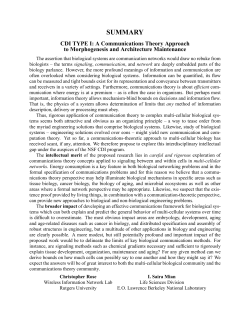 communication theory in biological systems