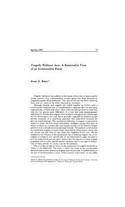 Tragedy Without Awe: A Rationalist View of an Irrationalist Form
