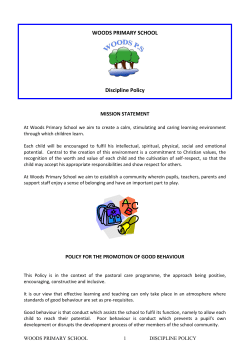Discipline Policy - Woods Primary School