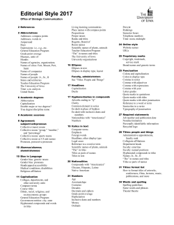 Editorial Style 2017 - University of Iowa Brand Manual
