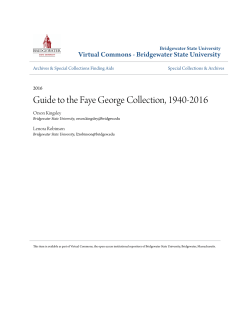 Guide to the Faye George Collection, 1940-2016