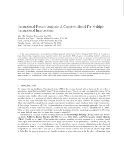Instructional Factors Analysis: A Cognitive Model For Multiple