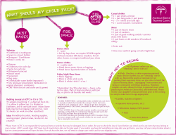 Packing List - American Dance Training Camps