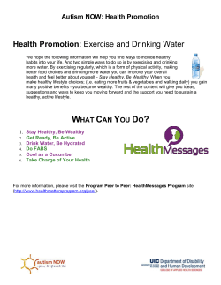 Health Promotion: Exercise and Drinking Water